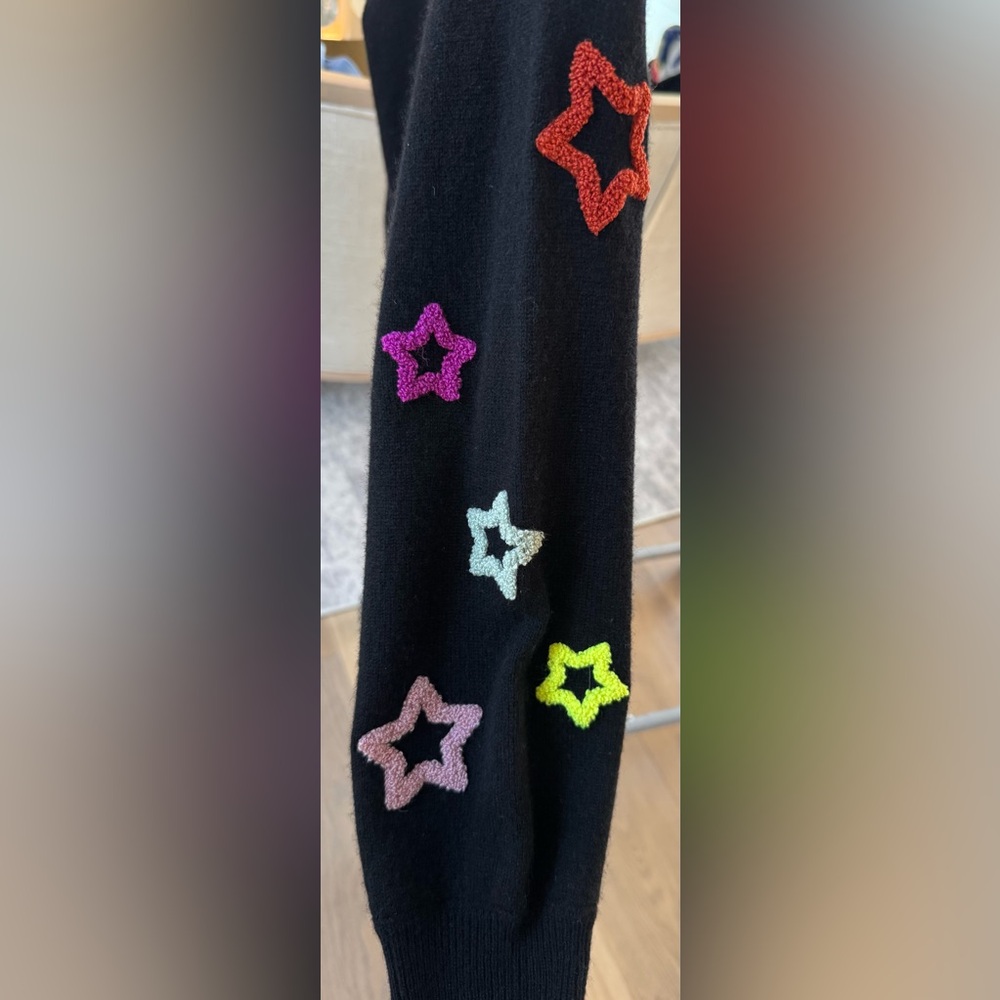 27 Miles Malibu Black Sweater with Vibrant Star Details - Picture 9 of 12